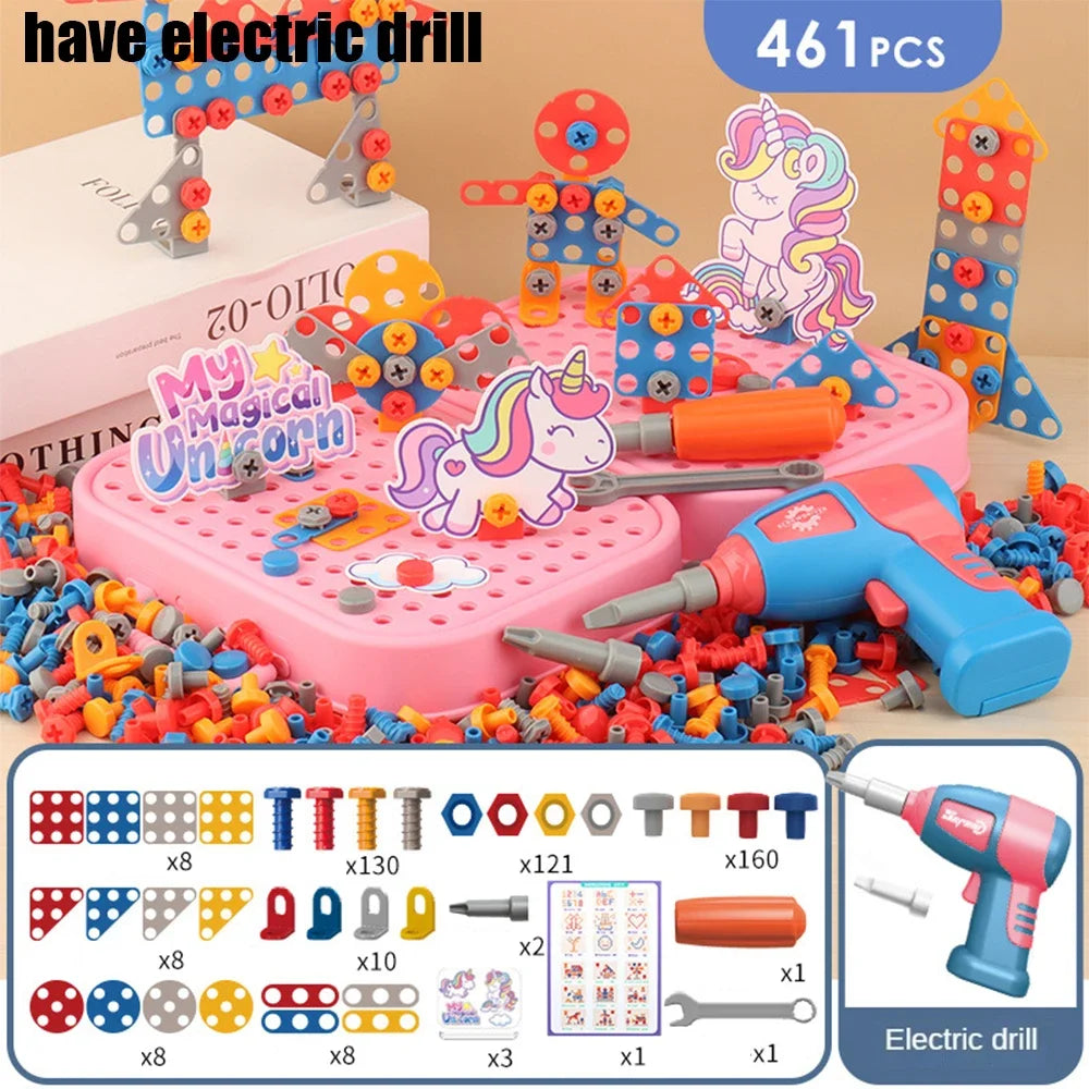 BuildMaster Kids Drill Set – 3D Puzzle Tool Kit & Pretend Repair Play E-SHOP ELEGANTE