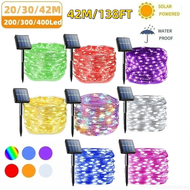 2M 400 LED Solar Fairy Lights – Outdoor Waterproof Festoon String for Garden, Christmas & Party Decoration E-SHOP ELEGANTE