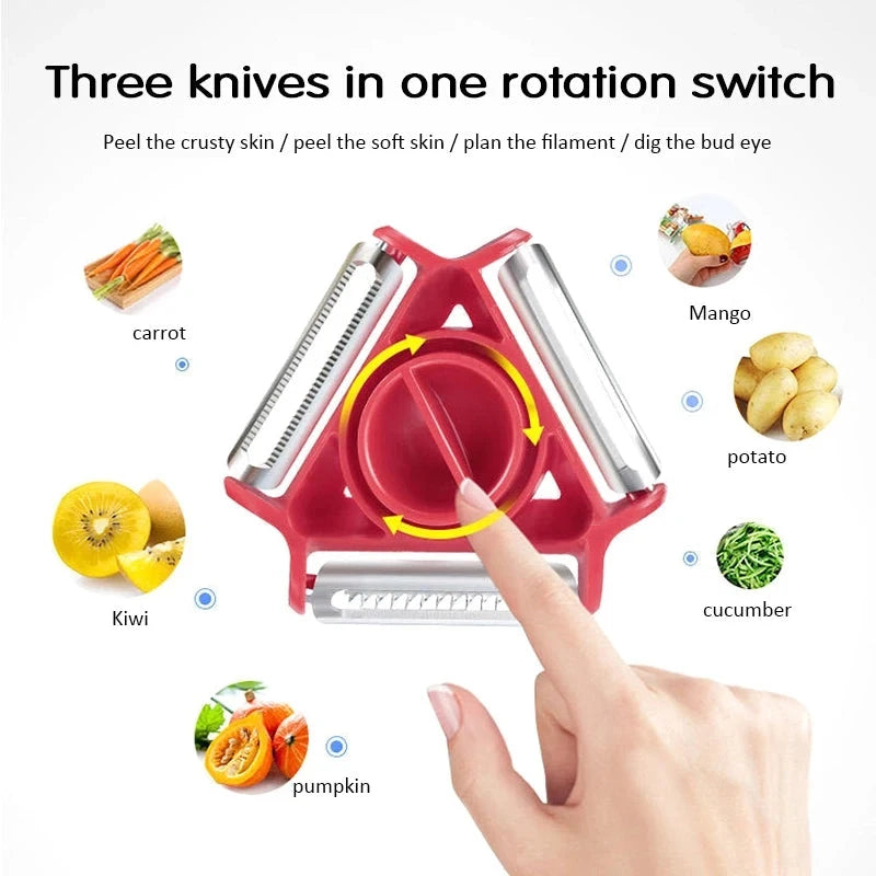 3-in-1 Magic Trio Peeler Set with Julienne and Zester Blades E-SHOP ELEGANTE