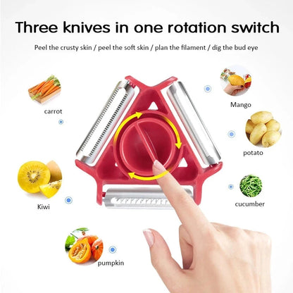 3-in-1 Magic Trio Peeler Set with Julienne and Zester Blades E-SHOP ELEGANTE