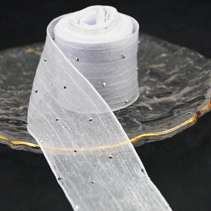 Diamond Mesh Organza Ribbon – 5M Pleated Bubble Tape for Crafts, Clothing & Gift Packaging E-SHOP ELEGANTE