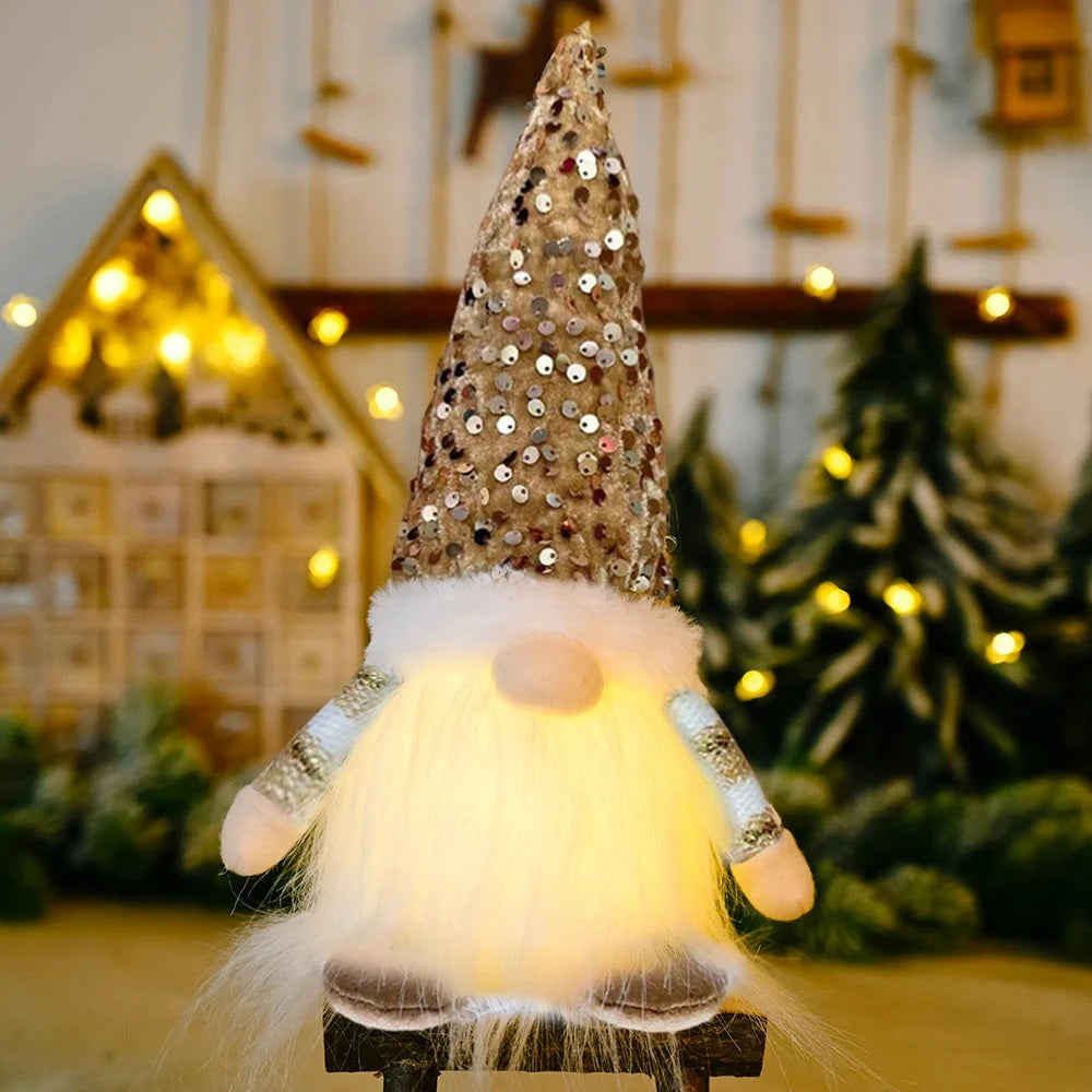TwinkleGnome Christmas Faceless Doll – 30cm Glowing Tree Ornament & Holiday Night Light 2025 E-SHOP ELEGANTE