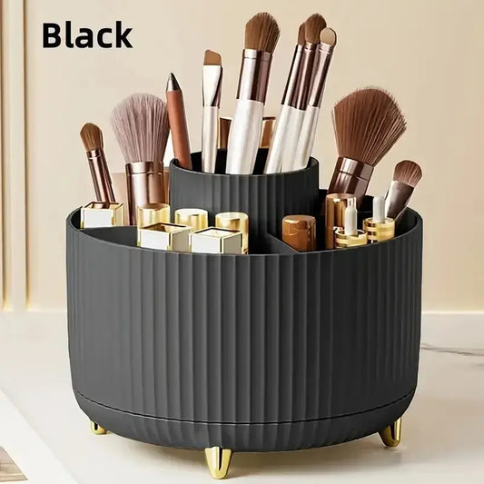 360° Rotating 5-Slot Makeup Brush Holder & Desk Organizer E-SHOP ELEGANTE