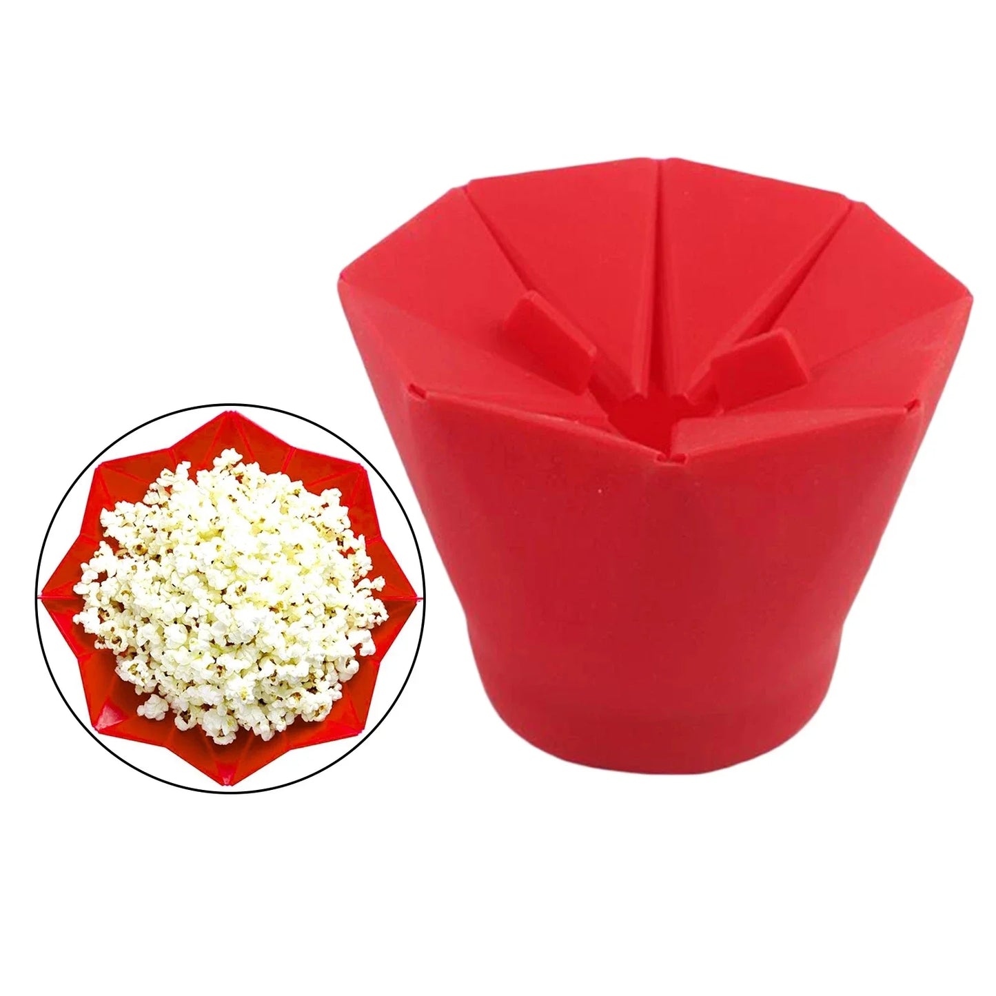 PopEase Foldable Silicone Popcorn Bowl – Microwaveable DIY Snack Maker E-SHOP ELEGANTE