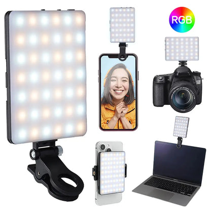 Mini RGB LED Fill Light Clip – Compact Lighting for Vlogs, Selfies & Videos E-SHOP ELEGANTE