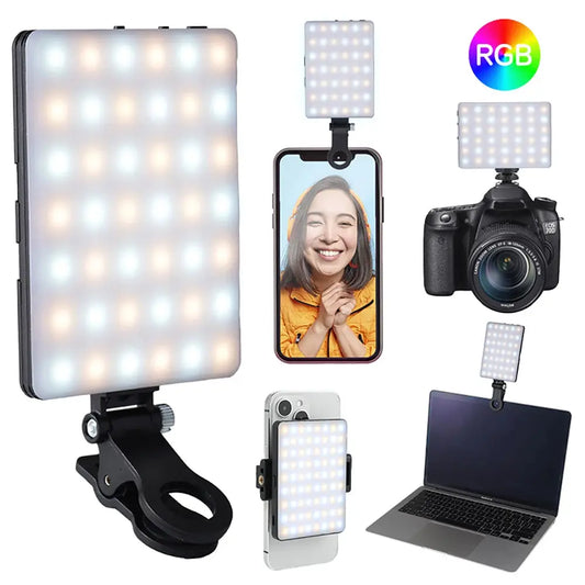 Mini RGB LED Fill Light Clip – Compact Lighting for Vlogs, Selfies & Videos E-SHOP ELEGANTE