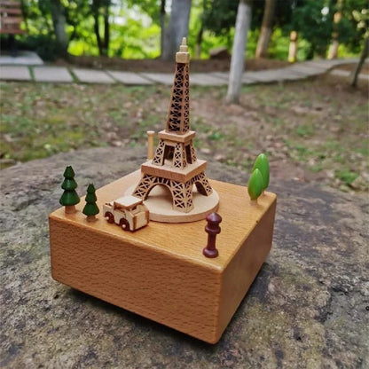 ClassicWhirl Wooden Music Carousel – DIY Hand-Cranked Box for Children’s Toys & Festive Décor E-SHOP ELEGANTE