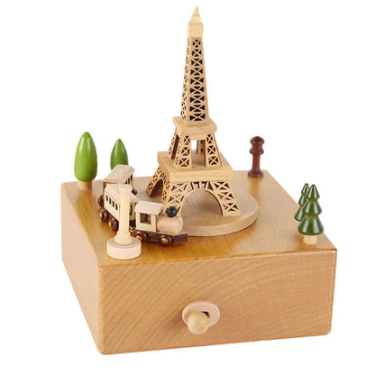 ClassicWhirl Wooden Music Carousel – DIY Hand-Cranked Box for Children’s Toys & Festive Décor E-SHOP ELEGANTE