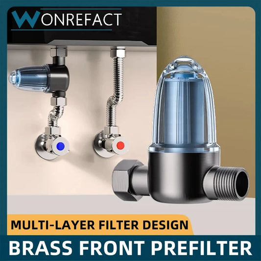 Stainless Steel Bathroom Water Heater Filter – Cleanable Brass Prefilter Cartridge with Detachable Element E-SHOP ELEGANTE