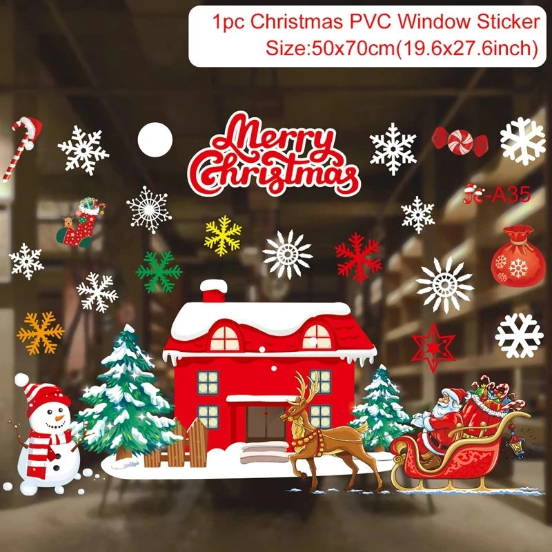 MerryView Christmas Window Stickers – Festive Wall Decals for Home & Kids’ Room 2025–2026 E-SHOP ELEGANTE