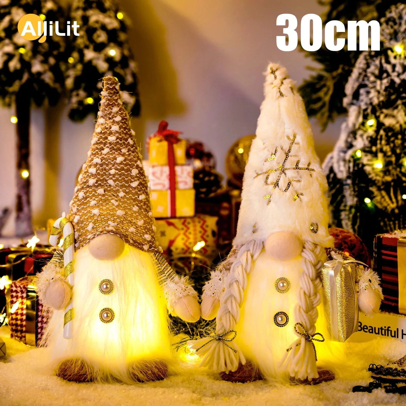 TwinkleGnome Christmas Faceless Doll – 30cm Glowing Tree Ornament & Holiday Night Light 2025 E-SHOP ELEGANTE