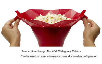 PopEase Foldable Silicone Popcorn Bowl – Microwaveable DIY Snack Maker E-SHOP ELEGANTE