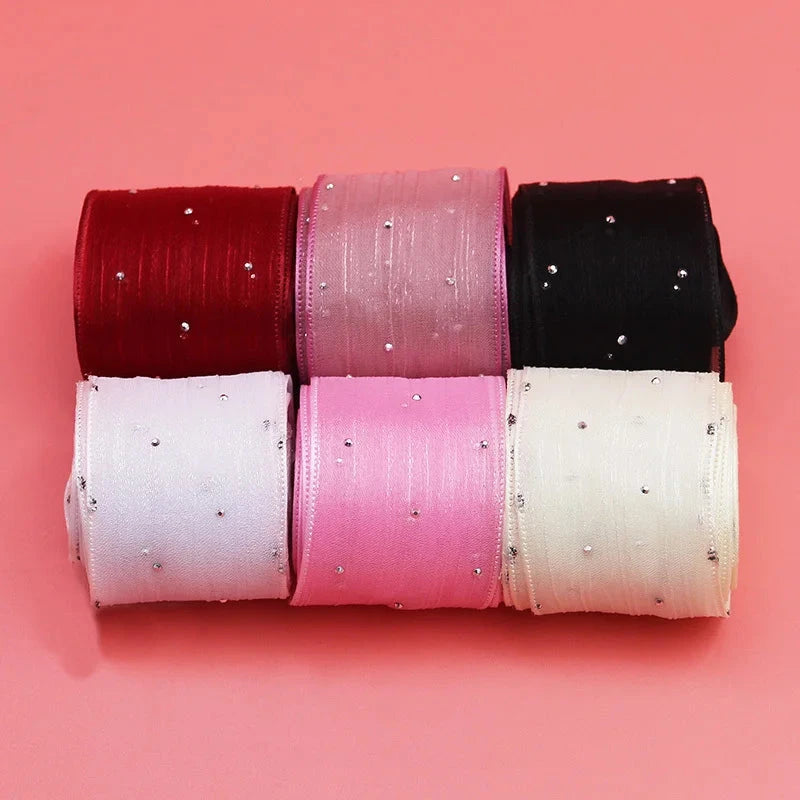 Diamond Mesh Organza Ribbon – 5M Pleated Bubble Tape for Crafts, Clothing & Gift Packaging E-SHOP ELEGANTE