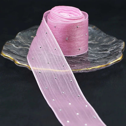 Diamond Mesh Organza Ribbon – 5M Pleated Bubble Tape for Crafts, Clothing & Gift Packaging E-SHOP ELEGANTE