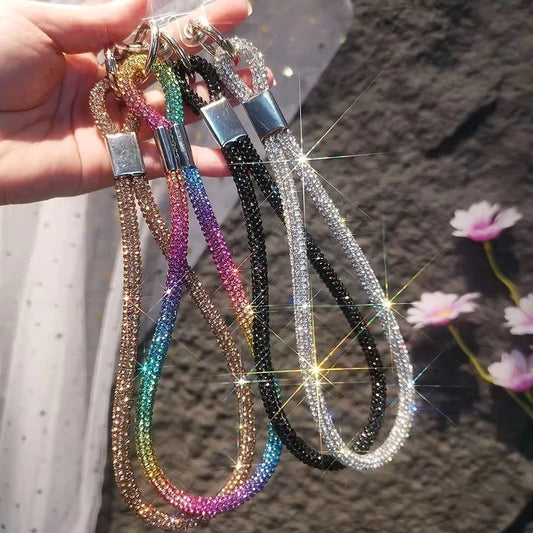 Glitter Phone Wrist Lanyard – Sparkly Crystal Hanging Strap with Anti-Lost Rope for iPhone & Android E-SHOP ELEGANTE