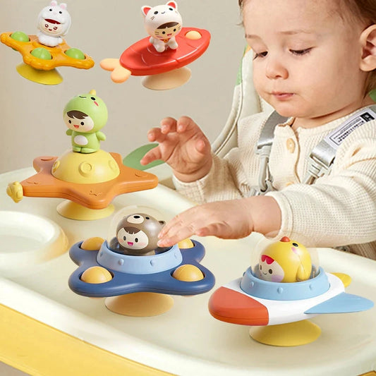 Brinquedo Spinner de Banho Montessori – Chocalho Sensorial com Ventosa Educativo para Bebês E-SHOP ELEGANTE