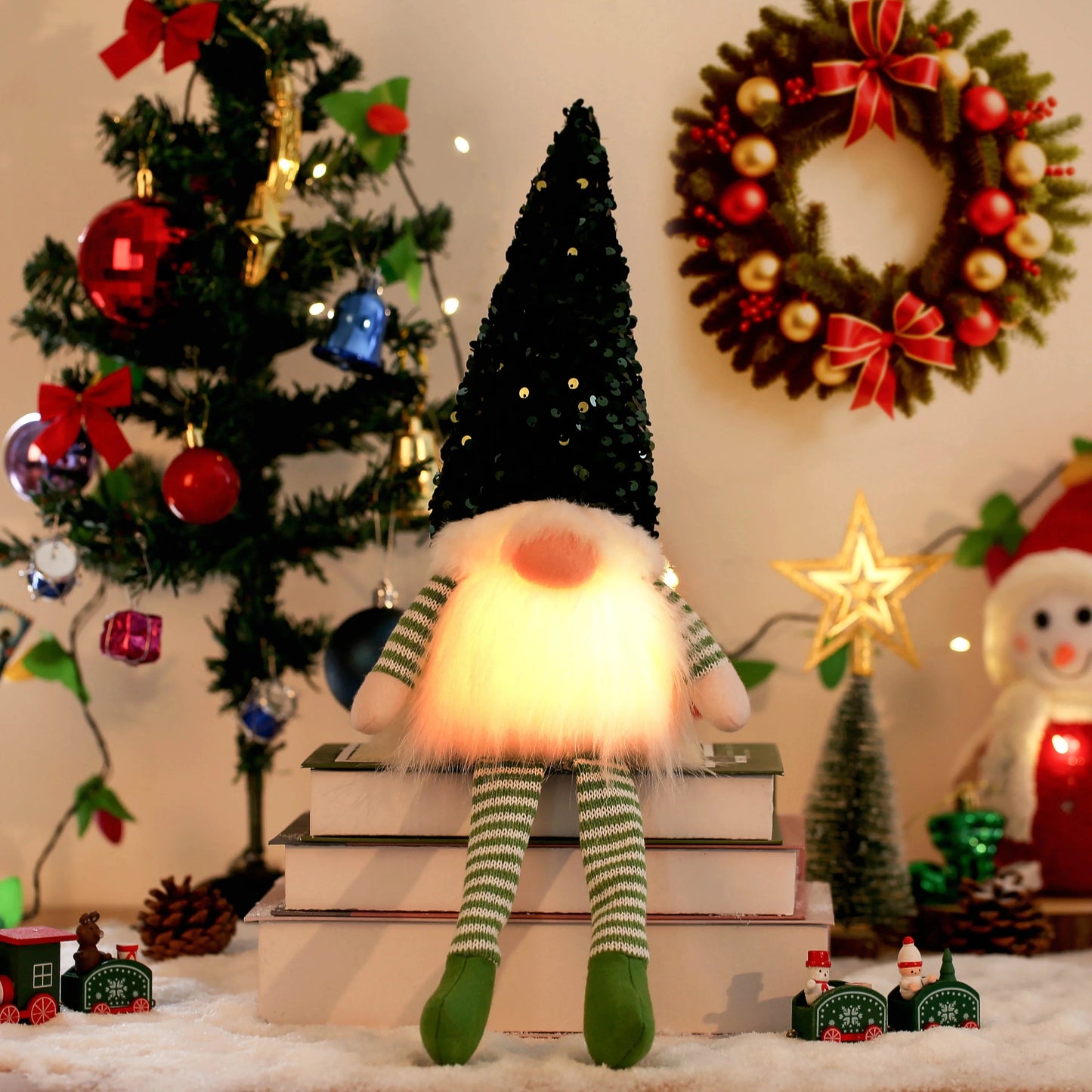 TwinkleGnome Christmas Faceless Doll – 30cm Glowing Tree Ornament & Holiday Night Light 2025 E-SHOP ELEGANTE
