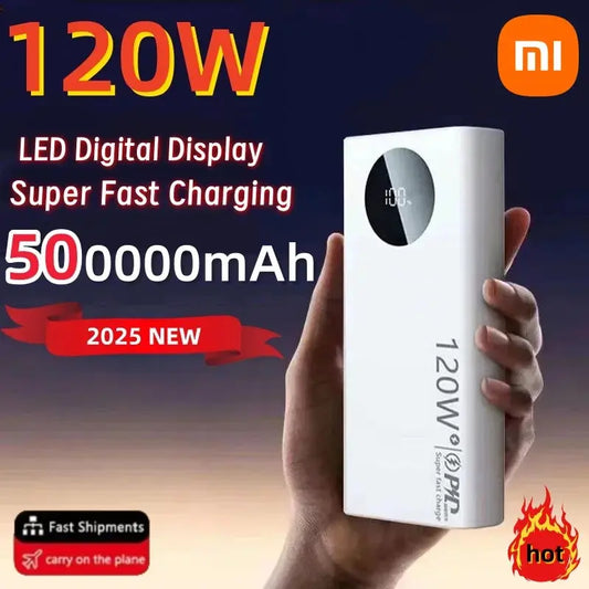 Xiaomi 120W 50000mAh High Capacity Power Bank – Super Fast Charging for All Devices E-SHOP ELEGANTE