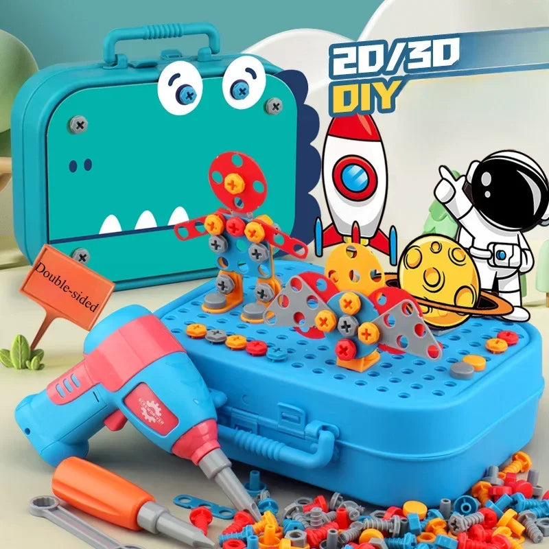 BuildMaster Kids Drill Set – 3D Puzzle Tool Kit & Pretend Repair Play E-SHOP ELEGANTE