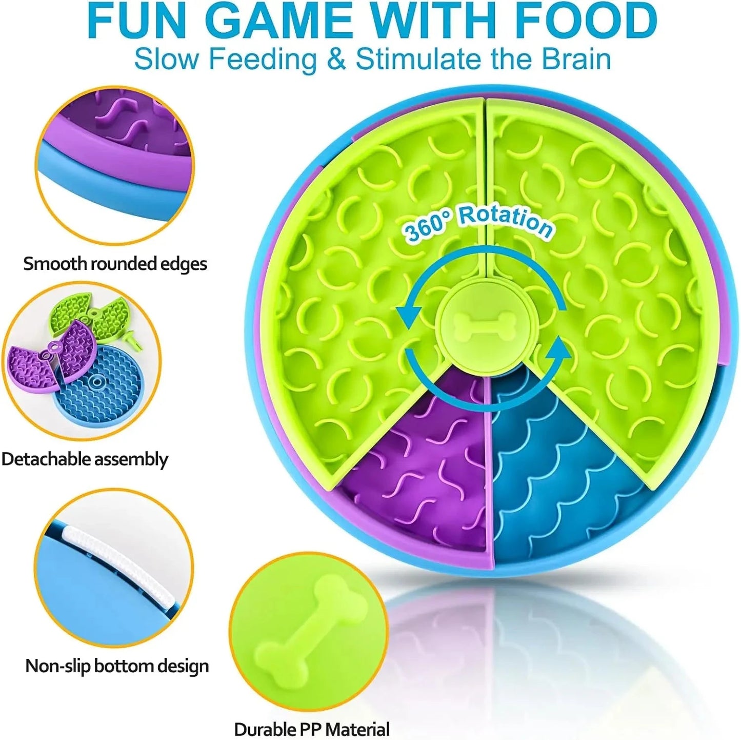 PawSmart Slow Feeder Dog Bowl – Interactive Puzzle & Treat Dispenser for Mental Stimulation E-SHOP ELEGANTE