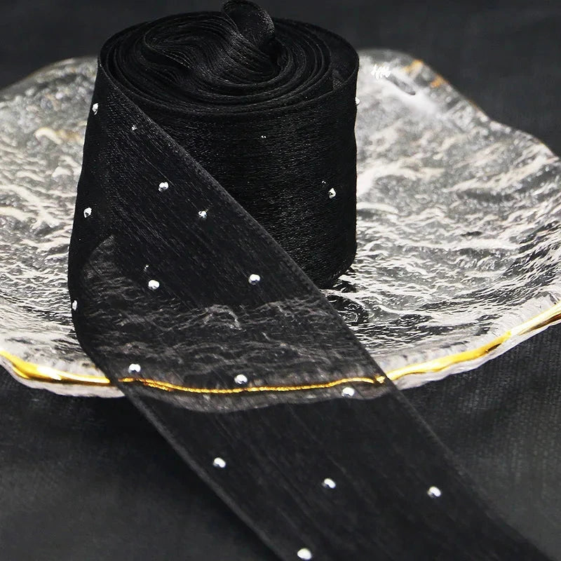 Diamond Mesh Organza Ribbon – 5M Pleated Bubble Tape for Crafts, Clothing & Gift Packaging E-SHOP ELEGANTE