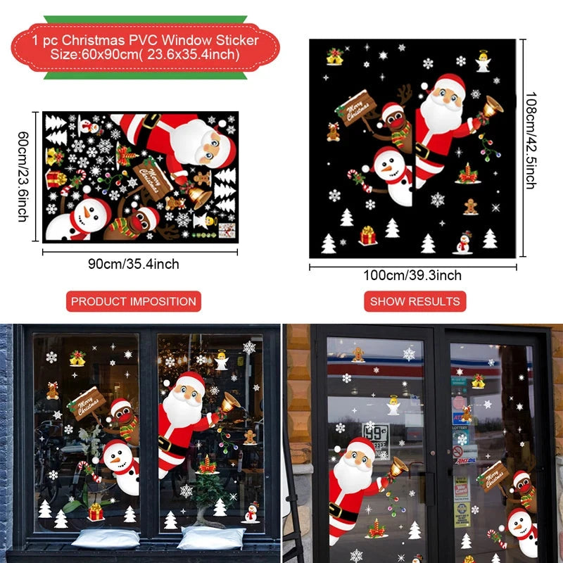 MerryView Christmas Window Stickers – Festive Wall Decals for Home & Kids’ Room 2025–2026 E-SHOP ELEGANTE