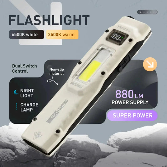 YEMAO M28 Tactical Flashlight – 880 Lumens Rechargeable Ultra-Thin Mini LED Lantern with Strobe & UV Light E-SHOP ELEGANTE