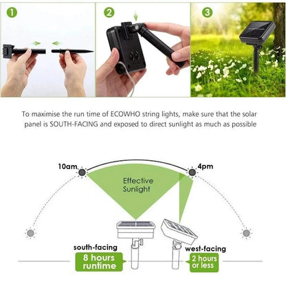 2M 400 LED Solar Fairy Lights – Outdoor Waterproof Festoon String for Garden, Christmas & Party Decoration E-SHOP ELEGANTE