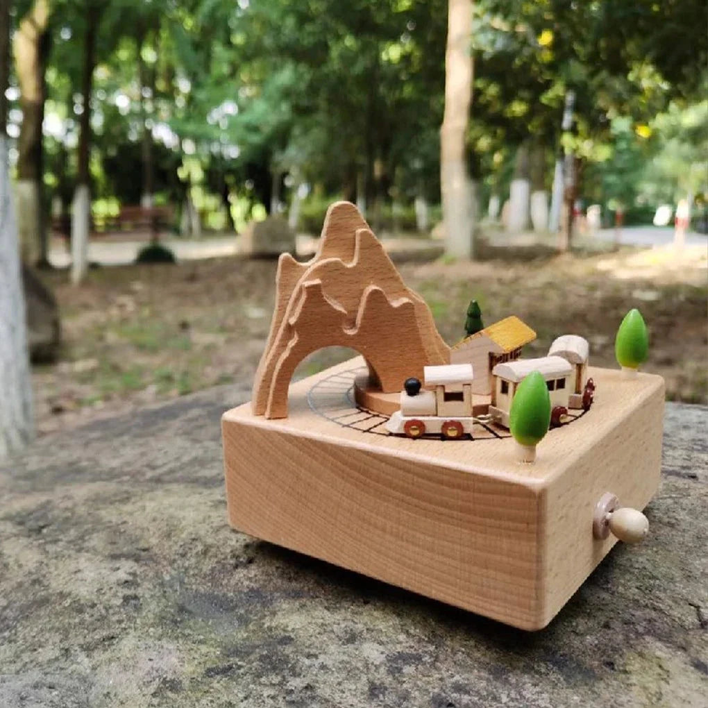 ClassicWhirl Wooden Music Carousel – DIY Hand-Cranked Box for Children’s Toys & Festive Décor E-SHOP ELEGANTE